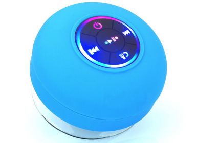 BTS07 Large Suction Cup Waterproof Bluetooth Audio With Light (Color: Blue)