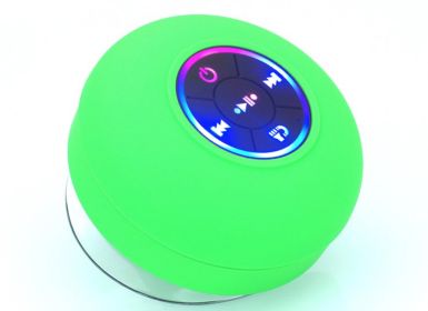 BTS07 Large Suction Cup Waterproof Bluetooth Audio With Light (Color: Green)