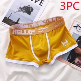 Underwear Men's Summer Youth Casual (Option: Yellow 3PC-L)