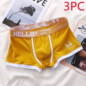 Underwear Men's Summer Youth Casual (Option: Yellow 3PC-M)