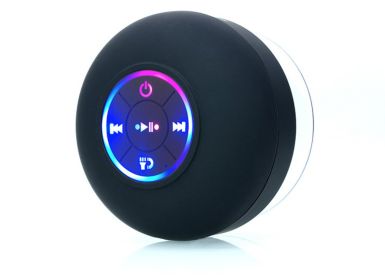 BTS07 Large Suction Cup Waterproof Bluetooth Audio With Light (Color: BLACK)