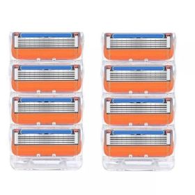8PCS Disassembled Stainless Steel Shaver Blade Holder For Men's Razor Blades,Gillette Fusion Blade Refills Compatible (Option: 8Pcs)