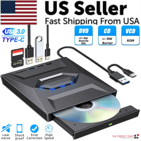External CD DVD Drive USB 3.0 Writer Burner Player For PC Laptop Windows 11 10 (Option: Default Title)