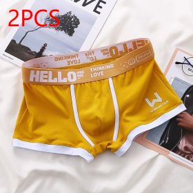 Underwear Men's Summer Youth Casual (Option: Yellow 2PCS-M)