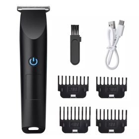 Men's Electric Beard Shaver Trimmer Razor Rechargeable Hair Clipper Shaving Machine USB Rechargeable (Color: BLACK)