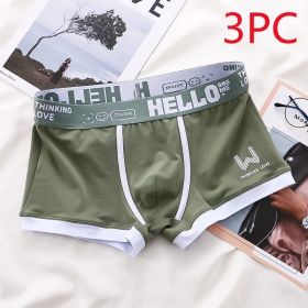 Underwear Men's Summer Youth Casual (Option: Green 3PC-M)