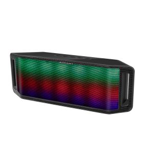 1Pc LED Wireless Speaker Dynamic Multicolor Hands-free FM Radio USB MMC Reading Aux In For Party Camping Travel (Color: BLACK)